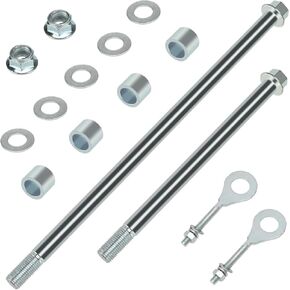 14mm 330mm Mini Bike Rear Axle + 225mm Front Axle Kit Compatible with Coleman CT200U MIni Bike 196CC 200CC 6.5HP Engine Off Road Gas Powered Powersports Accessories Parts 15mm Chain Adjuster