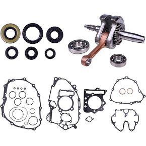 Complete Crankshaft Bottom End Kit Compatible with Honda Sportrax TRX400EX TRX400X 1999-2004 Engine Rebuild Crank Bearing Oil Gasket Set 13000-MBV-730 91001-KF0-018
