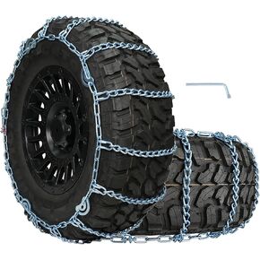 SCITOO QG2228CAM Snow Chains For Car Pickup Trucks SUV,Universal Emergency Tire Traction Chain,Anti-Skid Thickening Tire Chains Width 225 235 245 255 265 275 285 295(15" 16" 17" 18" 19" 20")- Set of 2