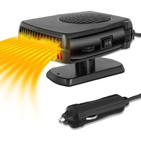 Car Heater, 200W Portable Windshield Defroster Fast Heating and Cooling Auto Car Defogger Window Defroster Automobile Windscreen Heater Plug in Cigarette Lighter Heaters with 360 Degree Rotary (12V)