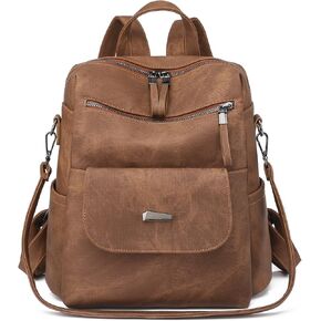 Backpack Purse for Women, PU Leather Backpack Purse, Fashion Travel Anti Theft Backpack, Multipurpose Lightweight Waterproof Convertible Purse Shoulder Bag Handbag, Pink