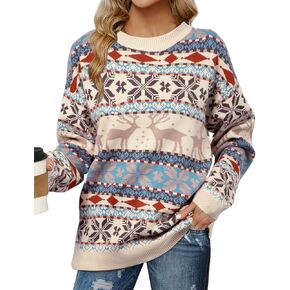 Christmas Sweater Women Ugly Christmas Tree Pullover Shirt Holiday Knit Xmas Sweater Tops Christmas Party Sweater