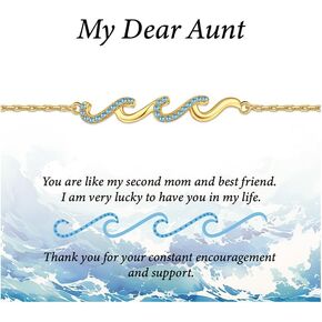 Ocean Wave Bracelet for Women, 14K Gold/White Gold Plated CZ Hypoallergenic Bracelet for Women Dainty Wave Bracelet for Women Bracelets for Beach Jewelry for Women
