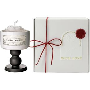 Scented Candle for Women | 7.5 oz Aromatherapy Candles for Home Scented | Men's Candle | Natural Soy Candles with Floral Scents | Soy Candle in Ceramic Solid Wood Cup (Lilac + Gardenia + Cardamom)