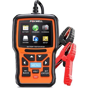 FOXWELL BT301 6V 12V Car Battery Tester, Automotive Battery Load Tester, Digital Battery Analyzer Crank Charging System Alternator Tester for Truck Marine Boat Motorcycle Golf Cart