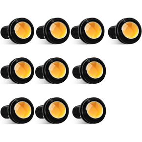 Sidaqi Eagle Eye LED 18mm 12V 9W High Power Car Motorcycle Daytime Running DRL Bumper Fog Light Backup Light Clearance Marker Lights Waterproof-10pcs,Amber
