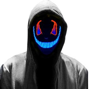 قناع الهالوين المخيف بإضاءة LED قناع التطهير لأزياء الهالوين التنكرية للمهرجانات in Kuwait