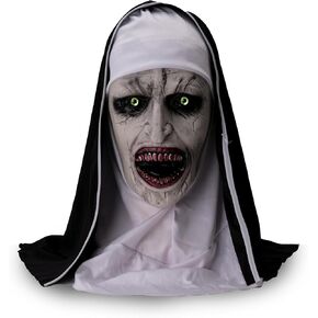 Nun Scary Halloween Mask, The Nun Creepiest Latex Full Head Mask Spirit Gothic Supernatural horror Halloween Party Costume