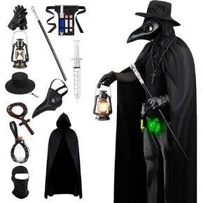 Mens Halloween Costumes of Plague Doctor Mask Adult, Plague Doctor Costume Scary Halloween Masks for Adults