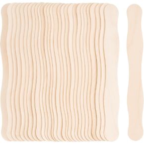 60 Pcs 8" Big Popsicle Sticks for Classroom Names, Jumbo Wooden Sticks for Arts Crafts, Wavy Handles for Wedding Fans (60)