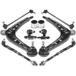A-Premium Set of 10, Front Lower Control Arm & Inner Bushing, Inner Lower Ball Joint, Inner Tie Rod End, Sway Bar Link, Compatible with BMW E46 Series - 325xi 2001-2005, 330xi 2001-2005, AWD Only