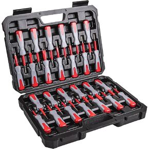 26 PCS Terminal Removal Tool, for Replace The Vehicle Harness Pin Connector Release Tool Kit, with Titanium Needles and Non-Slip Handles