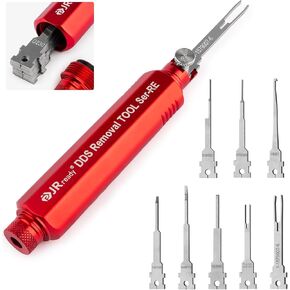 JRready ST5355 Terminal Removal Tool Kit - Universal Vehicle Home Appliances Conector Repair Pin Removal Tool, for Tyco, Sumitomo, Delphi, Molex Pin Extractor, Includes 16Pcs Replacement Tips