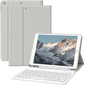 JKSML 10.2 inch Case for iPad 9th/8th/7th Generation (2021/2020/2019) with Pencil Holder & Detachable Bluetooth Wireless Keyboard, 10.2 Stand Folio Tablet Cover, Auto Wake/Sleep, Light Green