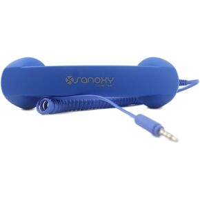 SANOXY Blue Retro Handset with 3.5mm Audio for Smartphones and Tablets