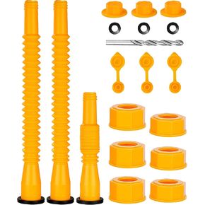 Gas Can Spout Replacement, Gas Can Nozzle 5 Kit for 1/2/5/10 Gallon Gas Cans, Upgraded Scalable Tube Length 11.8 Inch