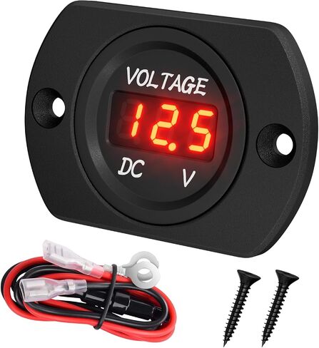 DaierTek Voltage Meter 12V Red Voltage Gauge Waterproof 12 Volt Gauge 24V 36V Digital Display Voltmeter for car Truck RV ATV Boat Marine in Saudi Arabia