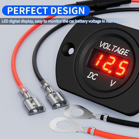 DaierTek Voltage Meter 12V Red Voltage Gauge Waterproof 12 Volt Gauge 24V 36V Digital Display Voltmeter for car Truck RV ATV Boat Marine in Saudi Arabia
