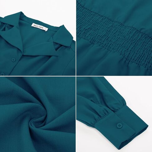 GRACE KARIN Button Down Shirts for Women Fall Peplum Tops Long Sleeve Work Blouse Collared Shirt Dressy Top in Saudi Arabia