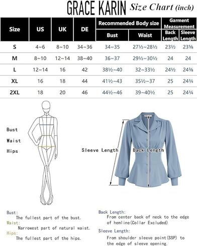 GRACE KARIN Button Down Shirts for Women Fall Peplum Tops Long Sleeve Work Blouse Collared Shirt Dressy Top in Saudi Arabia