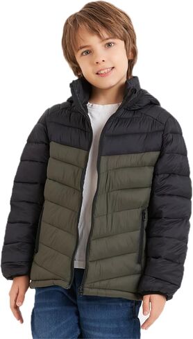 Boys Girls Toddlers Lightweight Hooded Puffer Jacket Kids Winter Coat Warm Comfy Outerwear in Saudi Arabia