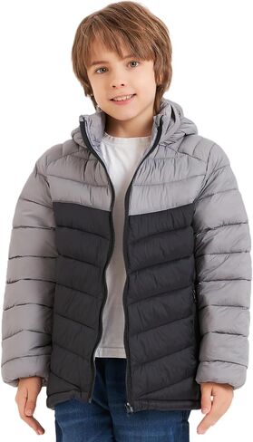 Boys Girls Toddlers Lightweight Hooded Puffer Jacket Kids Winter Coat Warm Comfy Outerwear in Saudi Arabia