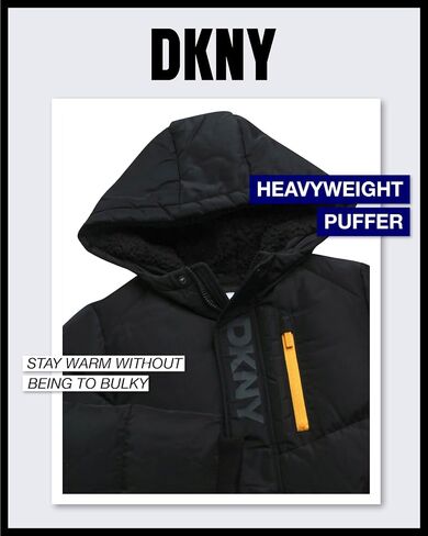 DKNY Boys Puffer Jacket - Heavyweight Quilted Wind & Water Resistant Boys Winter Coat Poly Taffeta Insulated Winter Jacket in Saudi Arabia