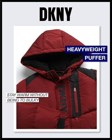 DKNY Boys Puffer Jacket - Heavyweight Quilted Wind & Water Resistant Boys Winter Coat Poly Taffeta Insulated Winter Jacket in Saudi Arabia