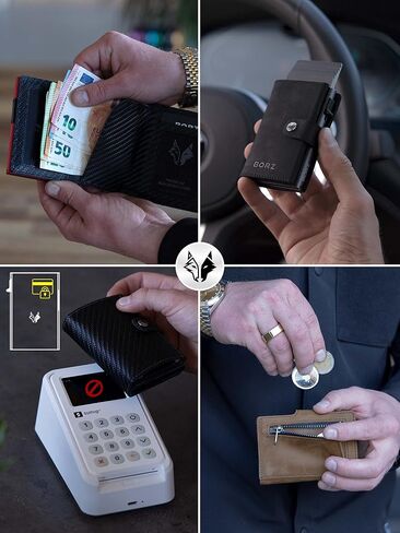 MAXUS 1 Wallet, card case with RFID protection, mini wallet cardholder, wallet for cards and notes made of genuine leather for men and women in Saudi Arabia