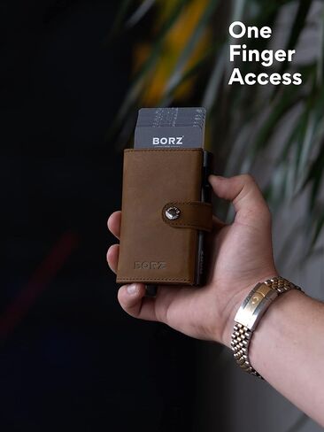 محفظة MAXUS 1، حافظة بطاقات مع حماية RFID، حامل بطاقات صغير، محفظة للبطاقات والملاحظات مصنوعة من الجلد الطبيعي للرجال والنساء in Saudi Arabia