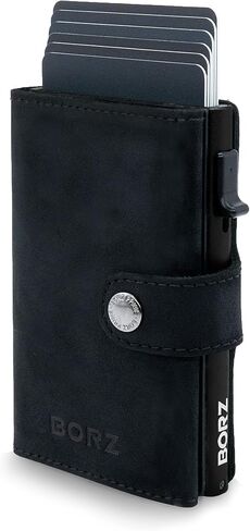 MAXUS 1 Wallet, card case with RFID protection, mini wallet cardholder, wallet for cards and notes made of genuine leather for men and women in Saudi Arabia