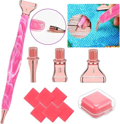 Diamond Art Pens Tools Diamond Painting Accessories Kits With Screw Metal Tip Roller Diamond Painting Pen Drill Bead Dot Pens For Art Craft Nail (Purple pen Color 6) in Saudi Arabia