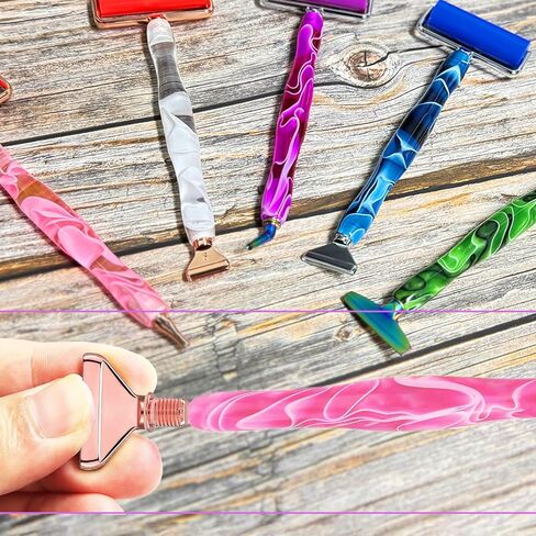 Diamond Art Pens Tools Diamond Painting Accessories Kits With Screw Metal Tip Roller Diamond Painting Pen Drill Bead Dot Pens For Art Craft Nail (Purple pen Color 6) in Saudi Arabia