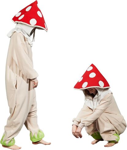 Mushroom Onesie Adult Halloween Mushroom Costume Fun and Cozy One-Piece Pajamas for Women and Men in Saudi Arabia