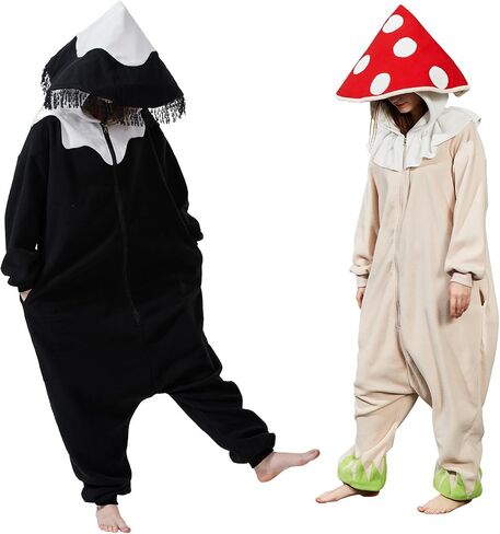 Mushroom Onesie Adult Halloween Mushroom Costume Fun and Cozy One-Piece Pajamas for Women and Men in Saudi Arabia