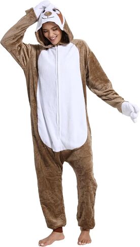 Unisex Adult Animal Onesie Pajamas, Men Women Flannel Halloween Cosplay Costume in Kuwait