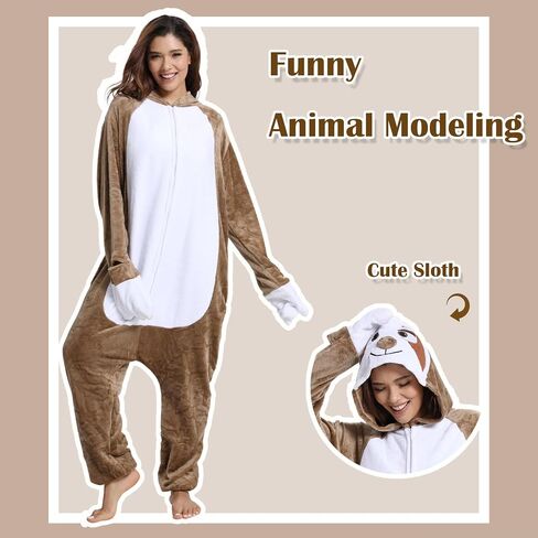 Unisex Adult Animal Onesie Pajamas, Men Women Flannel Halloween Cosplay Costume in Kuwait