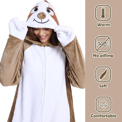 Unisex Adult Animal Onesie Pajamas, Men Women Flannel Halloween Cosplay Costume in Kuwait