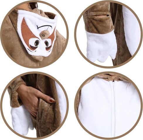 Unisex Adult Animal Onesie Pajamas, Men Women Flannel Halloween Cosplay Costume in Kuwait