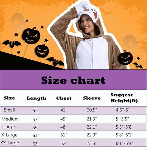 Unisex Adult Animal Onesie Pajamas, Men Women Flannel Halloween Cosplay Costume in Kuwait