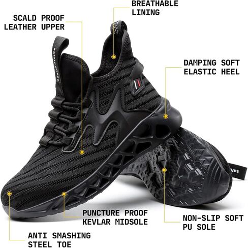 Steel Toe Work Shoes for Men Women Lightweight Comfortable Industrial & Construction Safety Boots in Saudi Arabia