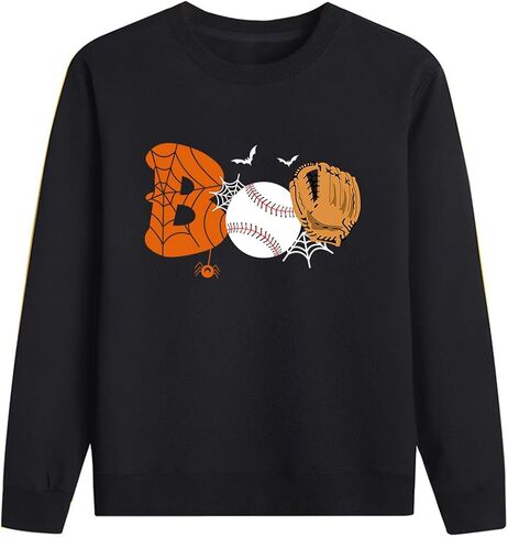 Halloween Sweatshirts for Boys Girls Spooky Vibes Pullover Long Sleeve Shirt Ghost Pumpkin Fall Clothes 1-10 Years in Saudi Arabia