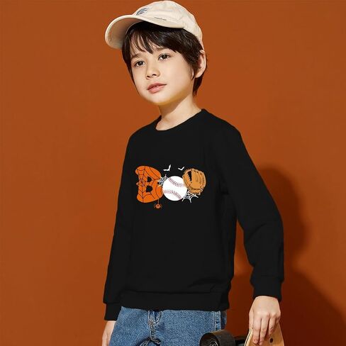 Halloween Sweatshirts for Boys Girls Spooky Vibes Pullover Long Sleeve Shirt Ghost Pumpkin Fall Clothes 1-10 Years in Saudi Arabia