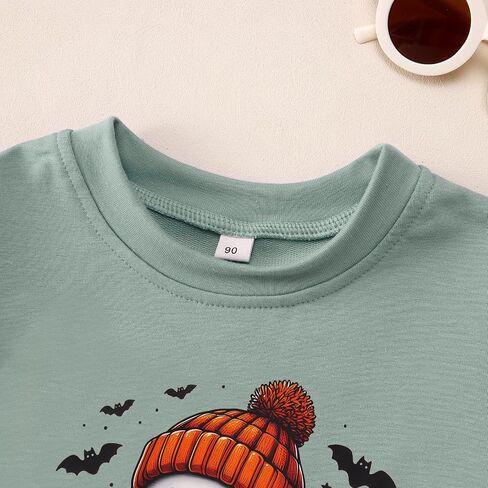 CM C&M WODRO Toddler Halloween Sweatshirt Girl Boy Pumpkin Ghost Pullover Crewneck Long Sleeve Shirt Cute Spooky Season Tops in Kuwait