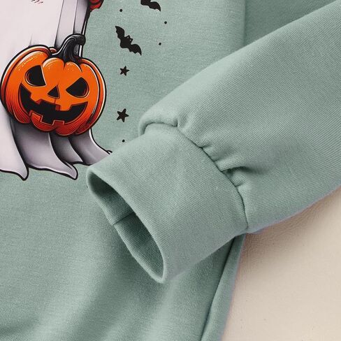 CM C&M WODRO Toddler Halloween Sweatshirt Girl Boy Pumpkin Ghost Pullover Crewneck Long Sleeve Shirt Cute Spooky Season Tops in Kuwait
