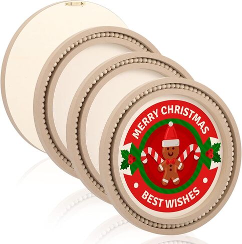 4 عبوات من اللوحات الخشبية غير المكتملة، إطارات خشبية دائرية مطرزة يدويًا، لوحات قماشية مقاس 12 بوصة، لوحات خشبية للحرف اليدوية، علامات فارغة لعيد الميلاد، رسم الفنون والحرف اليدوية in Kuwait