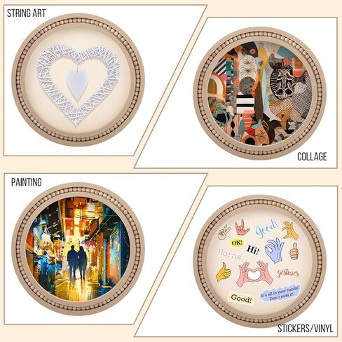 4 عبوات من اللوحات الخشبية غير المكتملة، إطارات خشبية دائرية مطرزة يدويًا، لوحات قماشية مقاس 12 بوصة، لوحات خشبية للحرف اليدوية، علامات فارغة لعيد الميلاد، رسم الفنون والحرف اليدوية in Kuwait