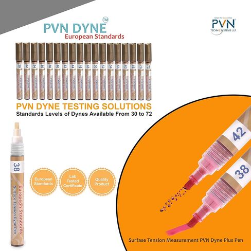 PVN DYNE Pen 38 & 42 Dynes/cm [Popular Value Pack] for Surface Tension-Treatment Measurement,Pack of 2, Reddish Pink in Saudi Arabia