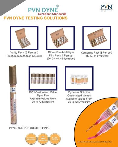 PVN DYNE Pen 38 & 42 Dynes/cm [Popular Value Pack] for Surface Tension-Treatment Measurement,Pack of 2, Reddish Pink in Saudi Arabia