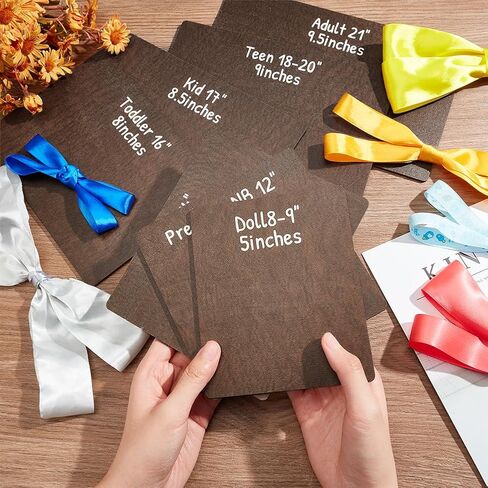 NBEADS 7 Pcs Bow Maker Templates, 7 Sizes Headwrap Boards Wood Bow Tie Boards for Woman Hair Bows Gift Bows DIY Crafts Display Decoration, Coconut Brown in Kuwait